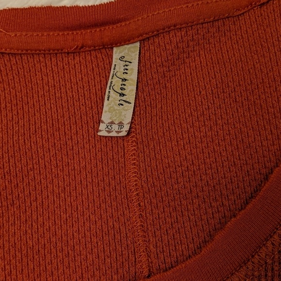 Free People Masquerade Cuff Long-Sleeve Thermal Tee in Paprika - Picture 6 of 6